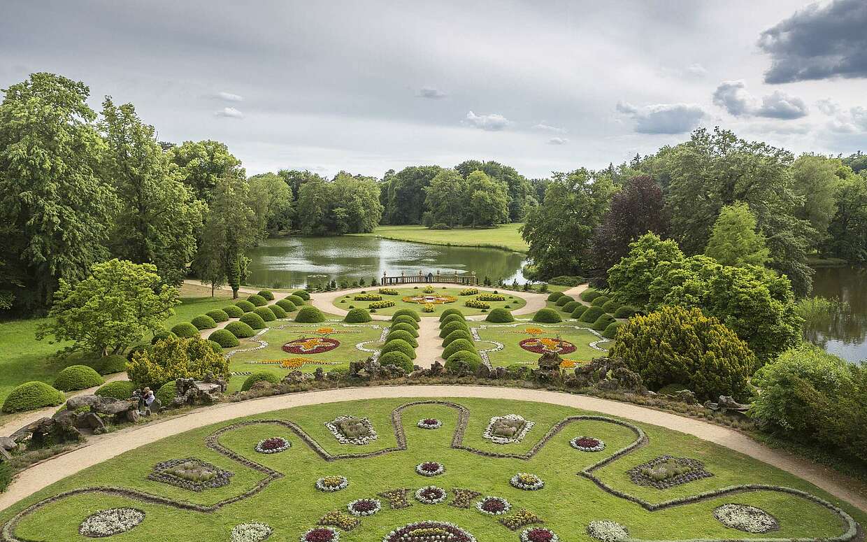 Blick auf den Schlosspark Wiesenburg