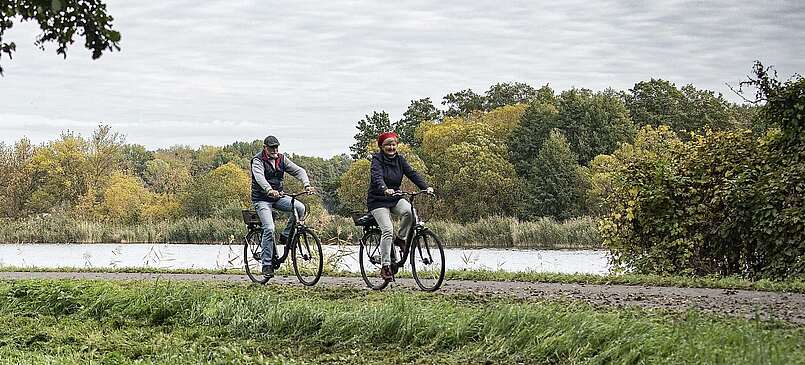 Radfahrer auf dem Havel-Radweg