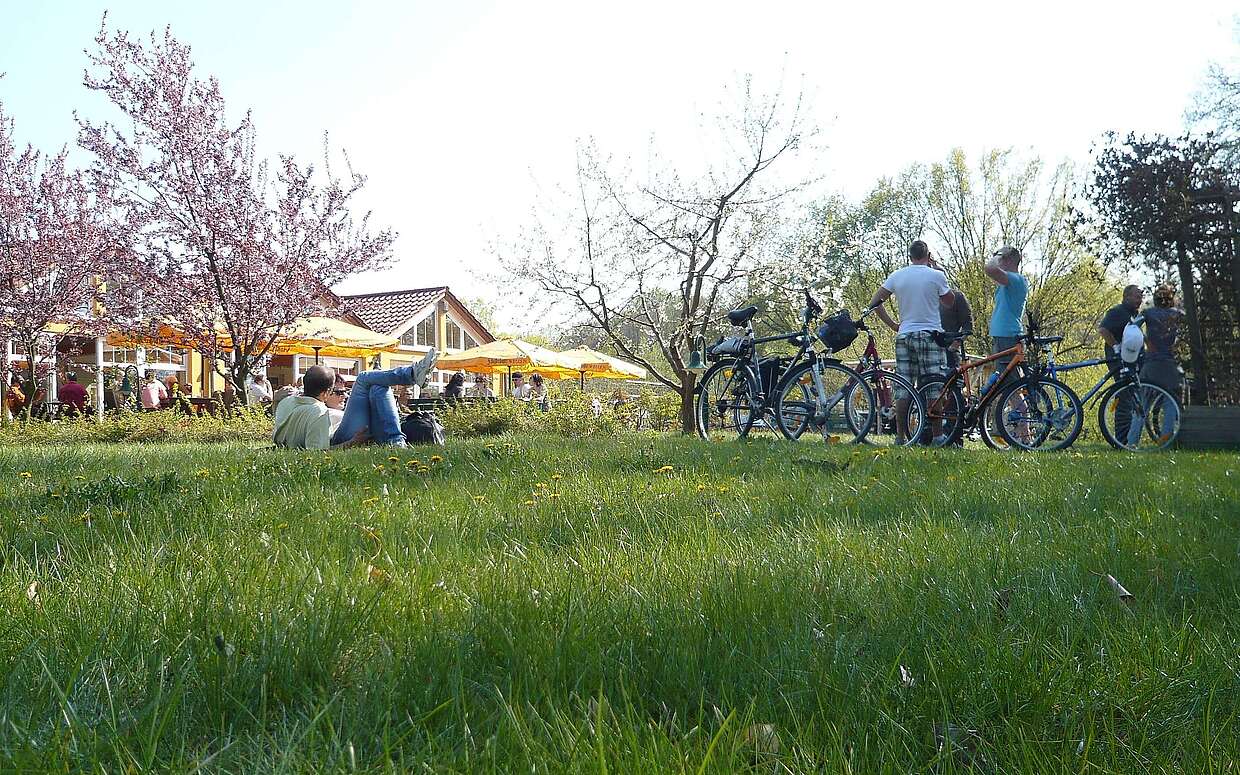 Zwischenstopp mit dem Fahrrad in Petzow
